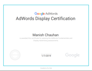 Adwods display certification 1