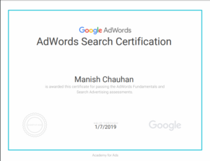 Adword search certification